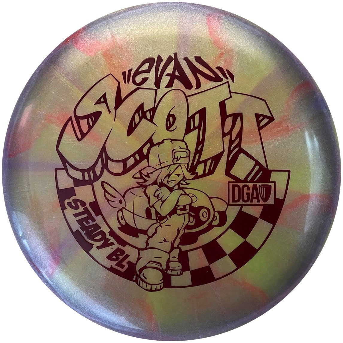 DGA Limited Edition 2024 Tour Series Evan Scott Swirl Tour Series Steady BL Putter Golf Disc