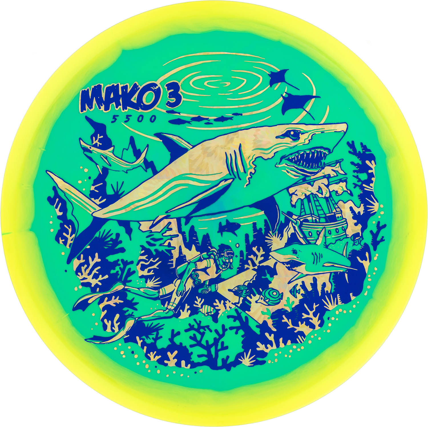 Innova Limited Edition Riptide Reef Stamp Halo Star Mako3 Midrange Golf Disc