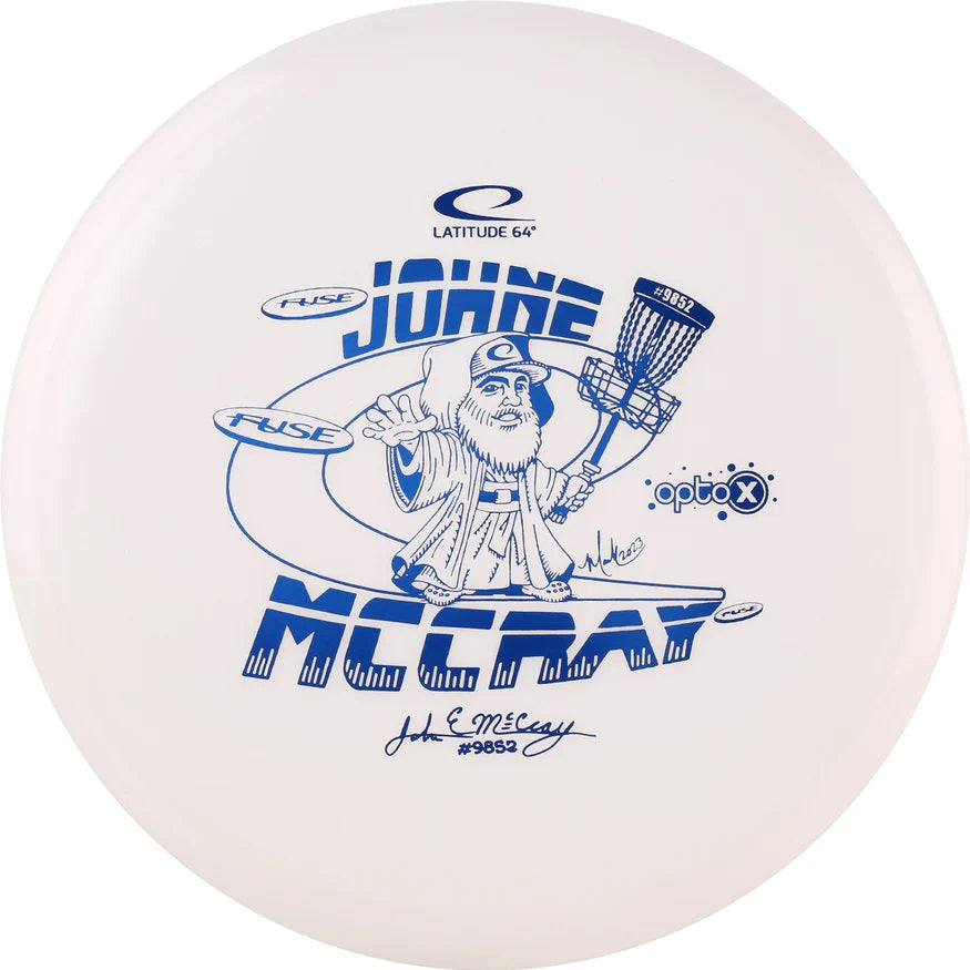 Latitude 64 Limited Edition 2024 Team Series JohnE McCray Glimmer Opto-X Fuse Midrange Golf Disc