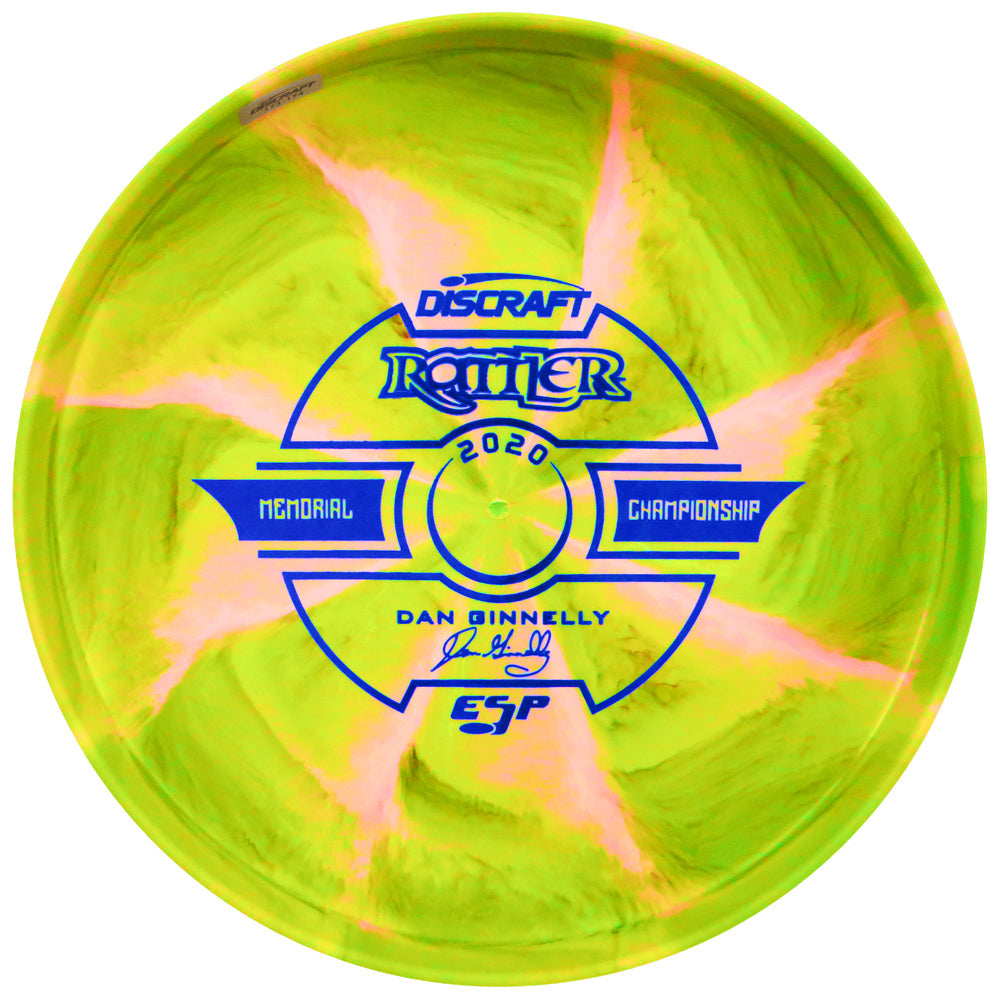 Discraft Limited Edition 2020 Tour Series Dan Ginnelly Memorial Championship Understamp Swirl ESP Rattler Putter Golf Disc