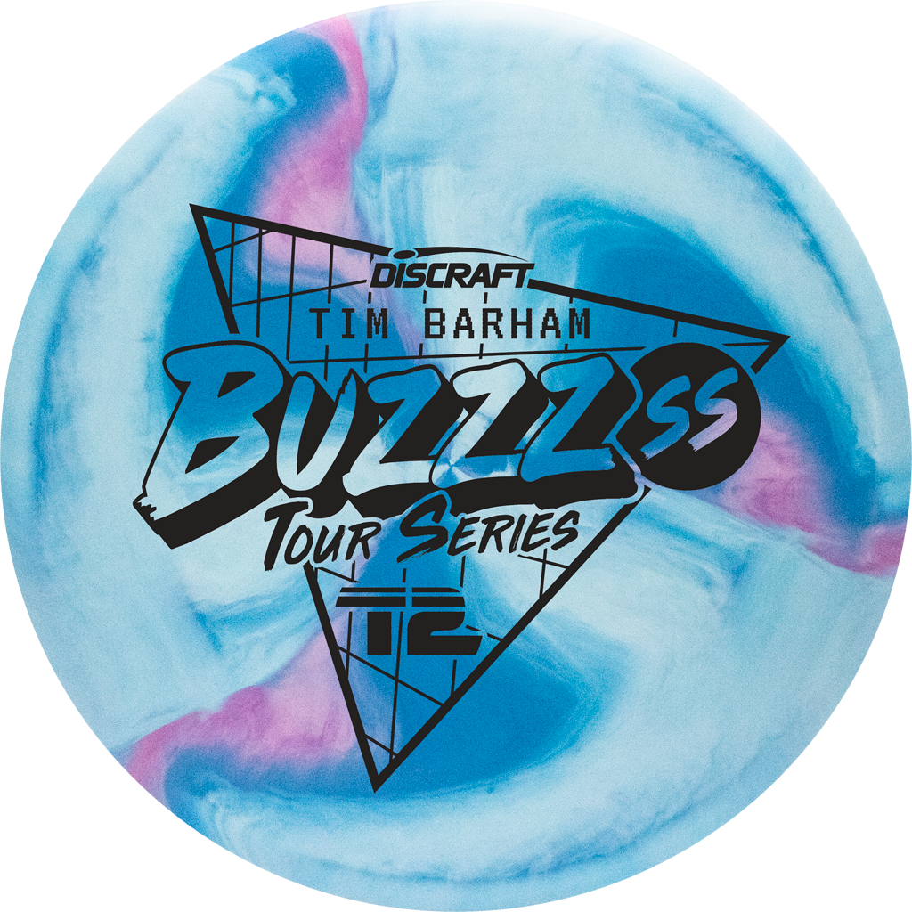 Discraft Limited Edition 2022 Tour Series Tim Barham Swirl ESP Buzzz SS Midrange Golf Disc