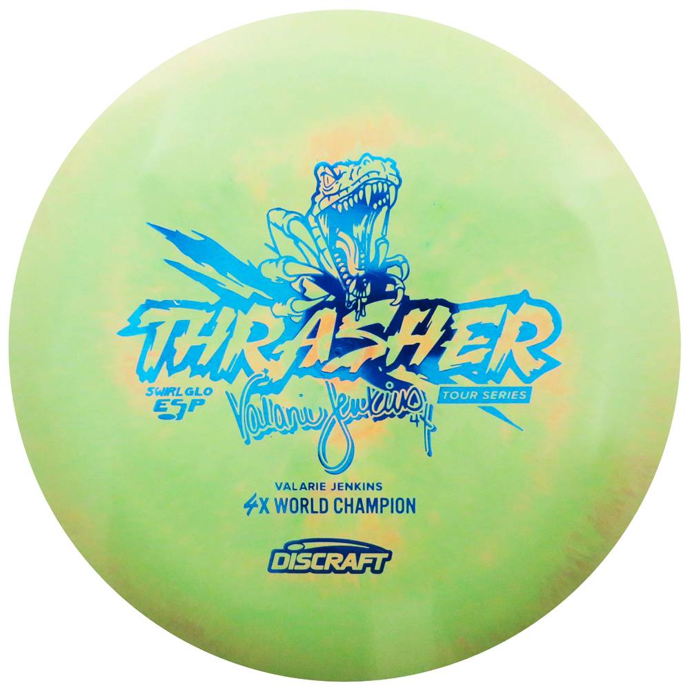 Discraft Limited Edition 2018 Tour Series Signature Valarie Jenkins Swirl Glo ESP Thrasher Distance Driver Golf Disc