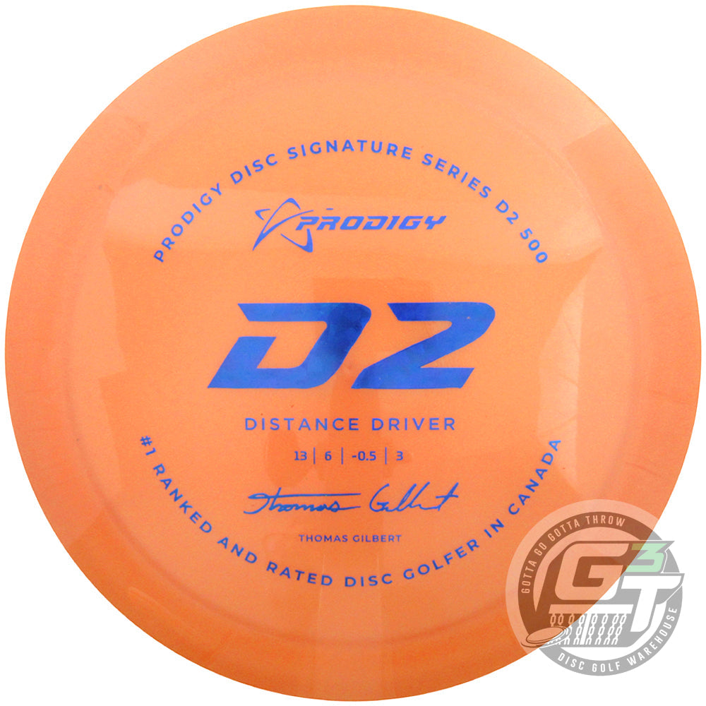 Prodigy Limited Edition 2022 Signature Series Thomas Gilbert 500 Series D2 Distance Driver Golf Disc