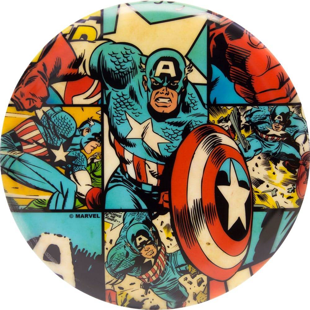 Dynamic Discs Golf Disc Dynamic Discs Marvel Captain America DyeMax Comic Panel Fuzion EMAC Truth Midrange Golf Disc