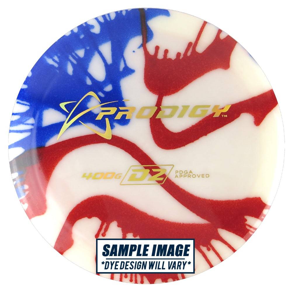 Prodigy Disc Golf Disc Prodigy Tie-Dye 400G Series D2 Distance Driver Golf Disc