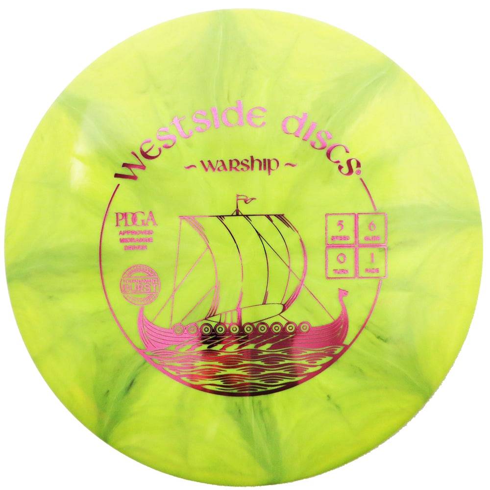 Westside Discs Golf Disc Westside Tournament Burst Warship Midrange Golf Disc