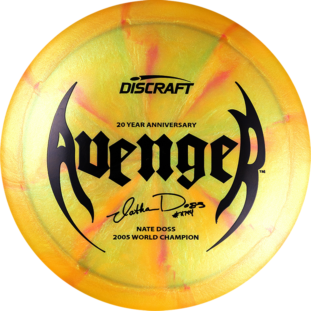 Discraft Limited Edition 20-Year Anniversary ColorShift Swirl Elite Z Avenger [Nate Doss 1X] Distance Driver Golf Disc