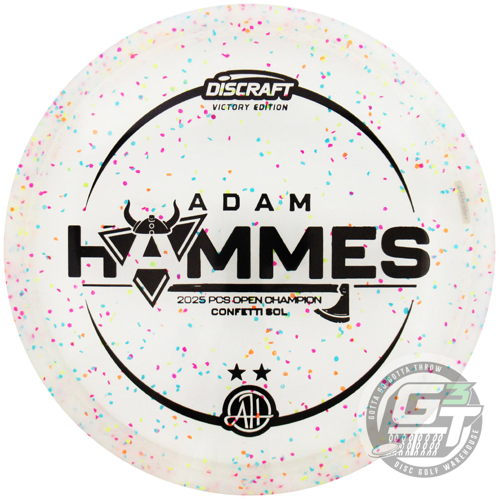 Discraft Limited Edition Victory Edition 2025 PCS Open Champion Adam Hammes Confetti Elite Z Sol Midrange Golf Disc