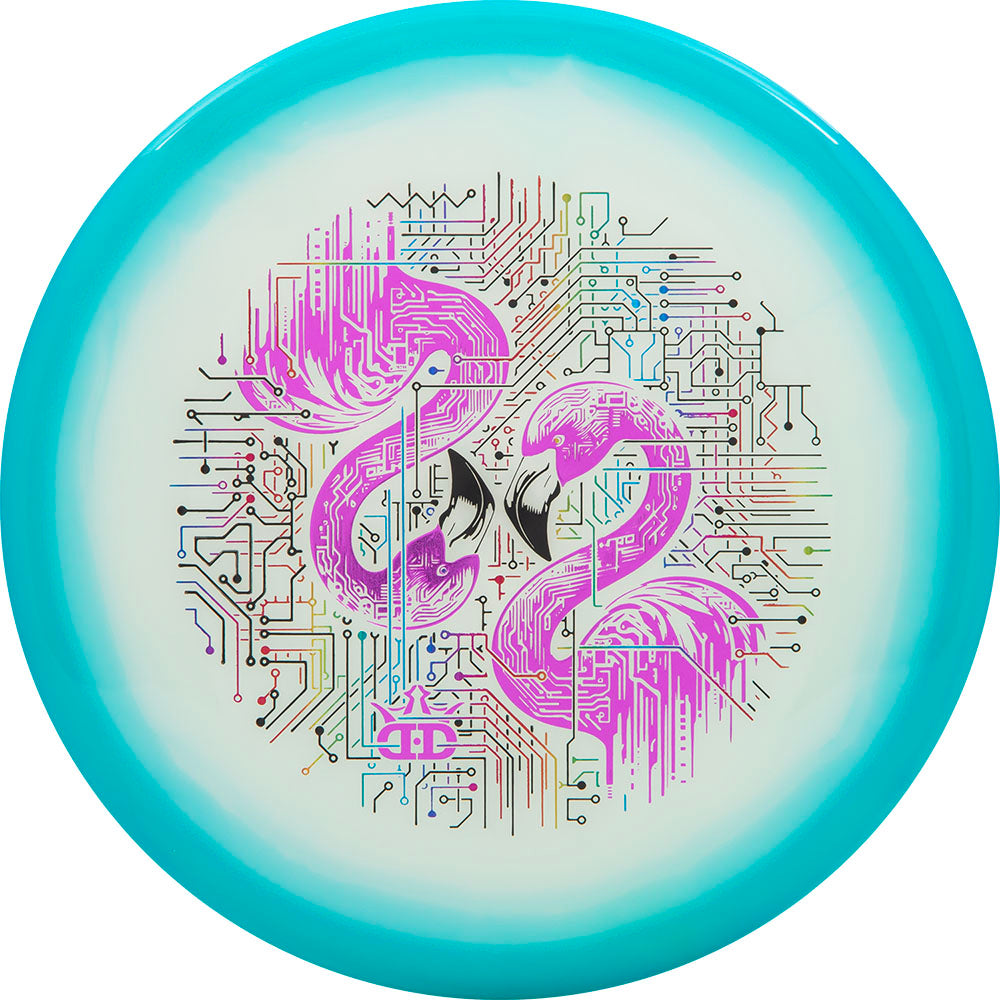 Dynamic Discs Limited Edition Digi Flamingo Stamp Lucid Orbit Jury Putter Golf Disc
