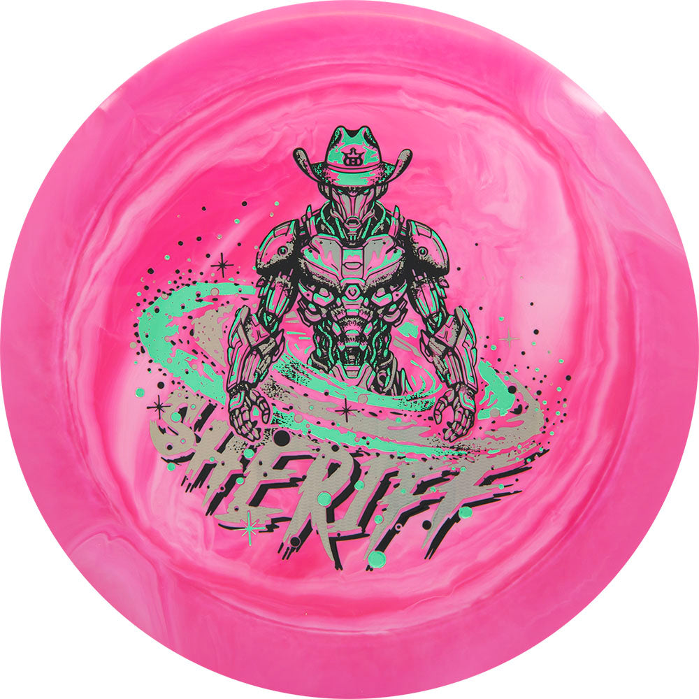 Dynamic Discs Limited Edition Galactic Lawman Stamp Fuzion Swirl Sheriff Distance Driver Golf Disc