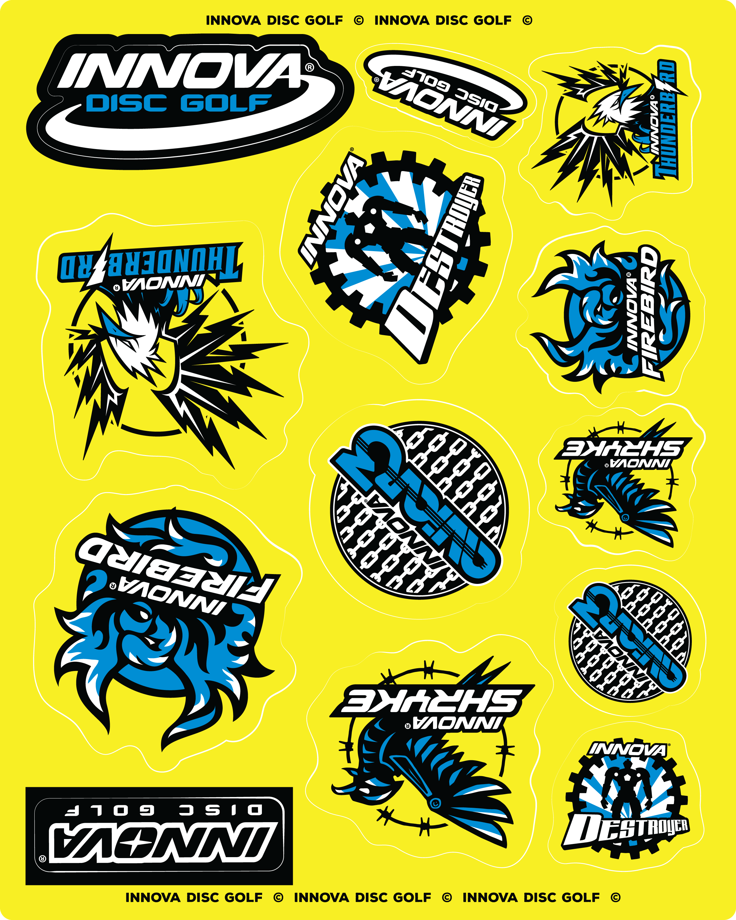 Innova Disc Golf Destroyer / Shryke / Thunderbird Sticker Sheet