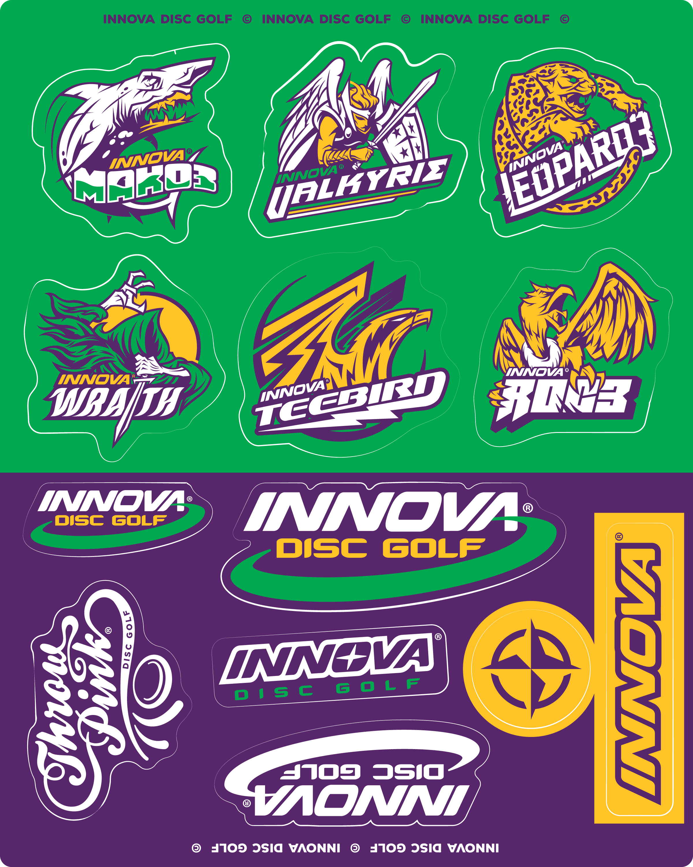 Innova Disc Golf Mako3 / Valkyrie / Leopard3 Sticker Sheet