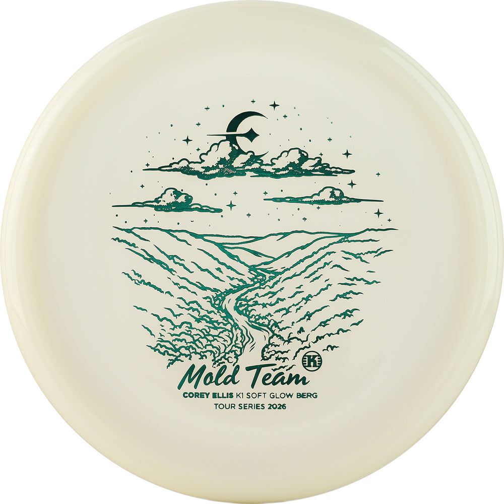 Kastaplast Limited Edition 2026 Tour Series Corey Ellis Glow K1 Soft Berg Putter Golf Disc