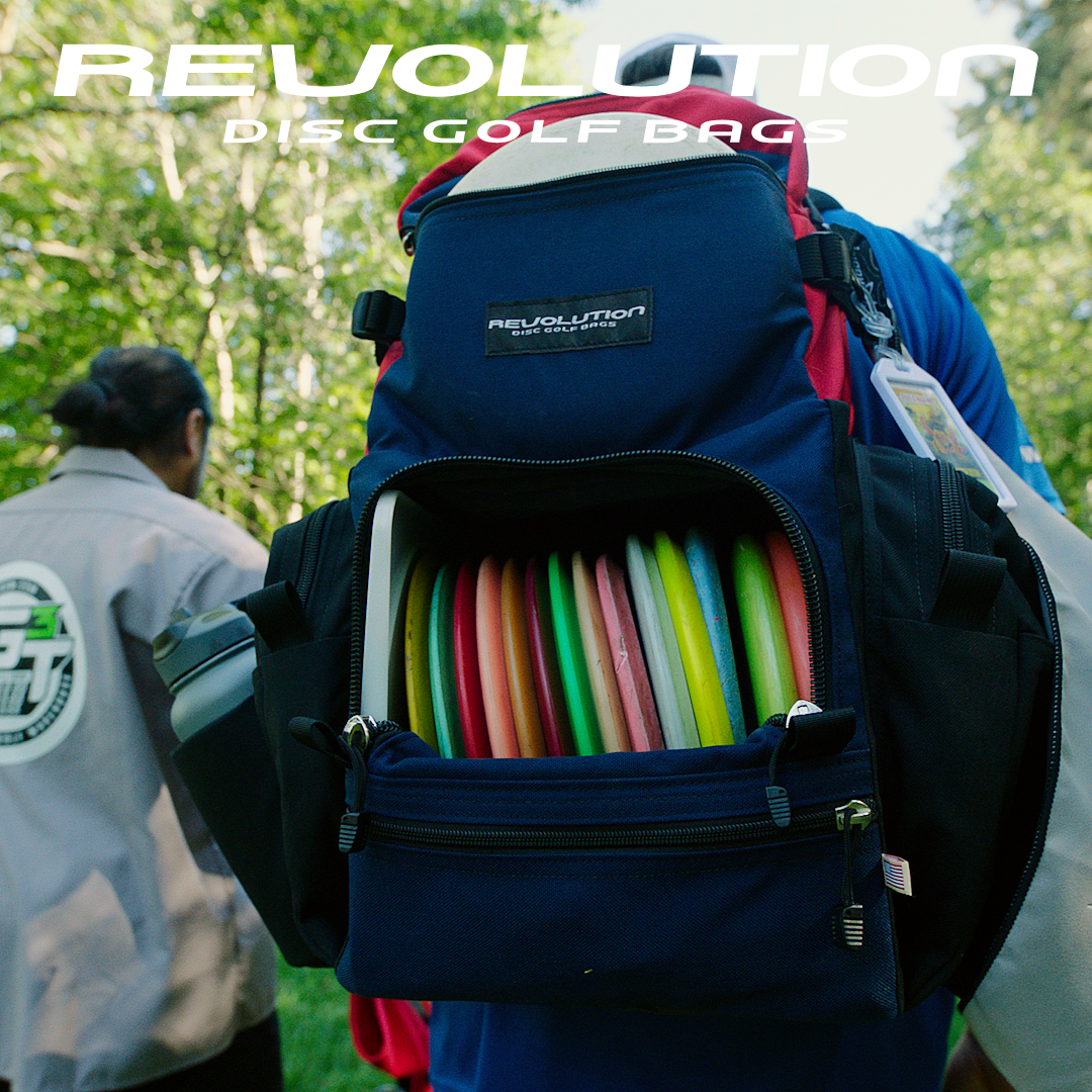 Revolution Dual Pack - The O.G. Disc Golf Bag - Navy Blue - Red - Black - 15-25 Disc Capacity.