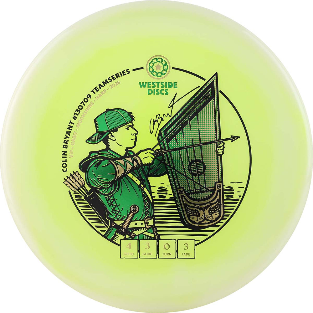 Westside Limited Edition 2026 Team Series Colin Bryant Moonshine Glow VIP Orbit Harp Putter Golf Disc
