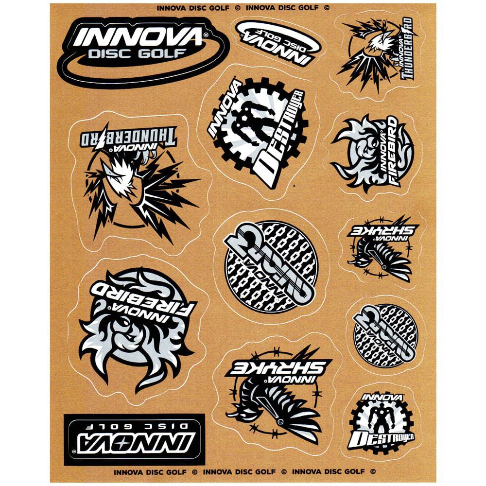 Innova Accessory Black / Gold Innova Disc Golf Icon Sticker Sheet
