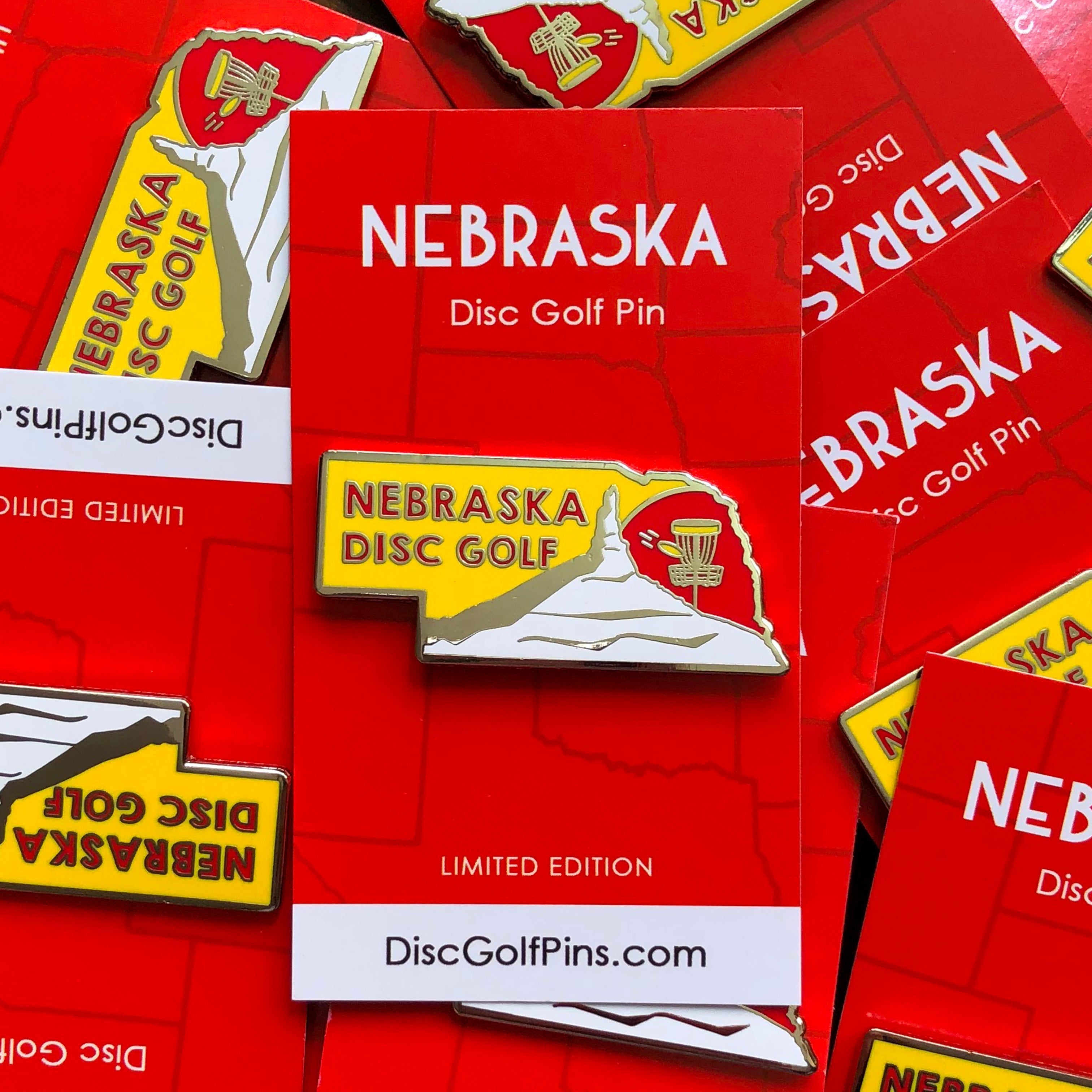 Nebraska Disc Golf Pin - Gotta Go Gotta Throw