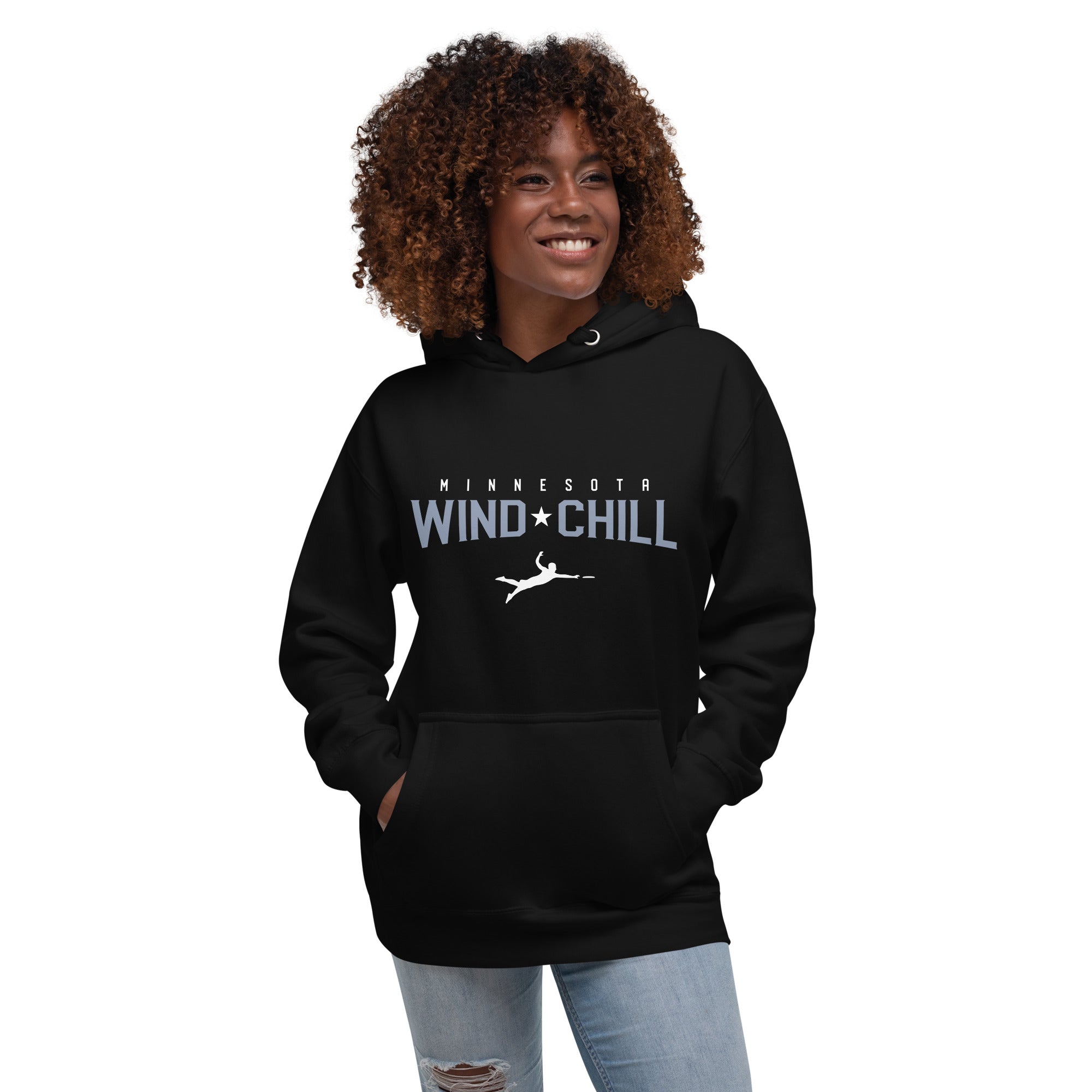 Wind Chill Black Wordmark Layout Hooded Sweatshirt