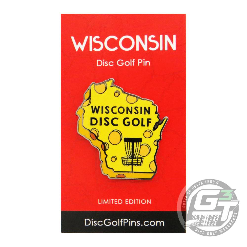 Disc Golf Pins Accessory Disc Golf Pins Wisconsin State Enamel Disc Golf Pin