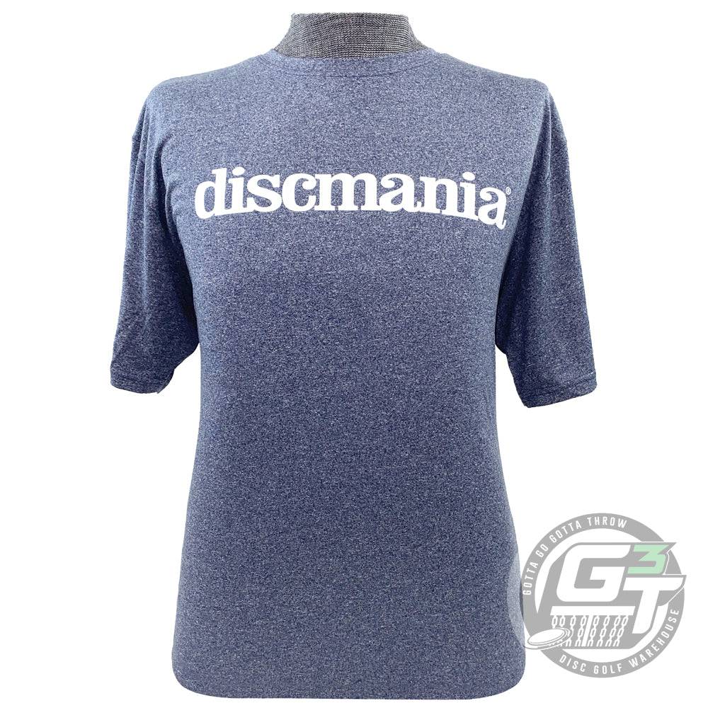 Discmania Apparel M / Navy Blue Discmania Heather Bar Stamp Logo Performance Short Sleeve Disc Golf T-Shirt